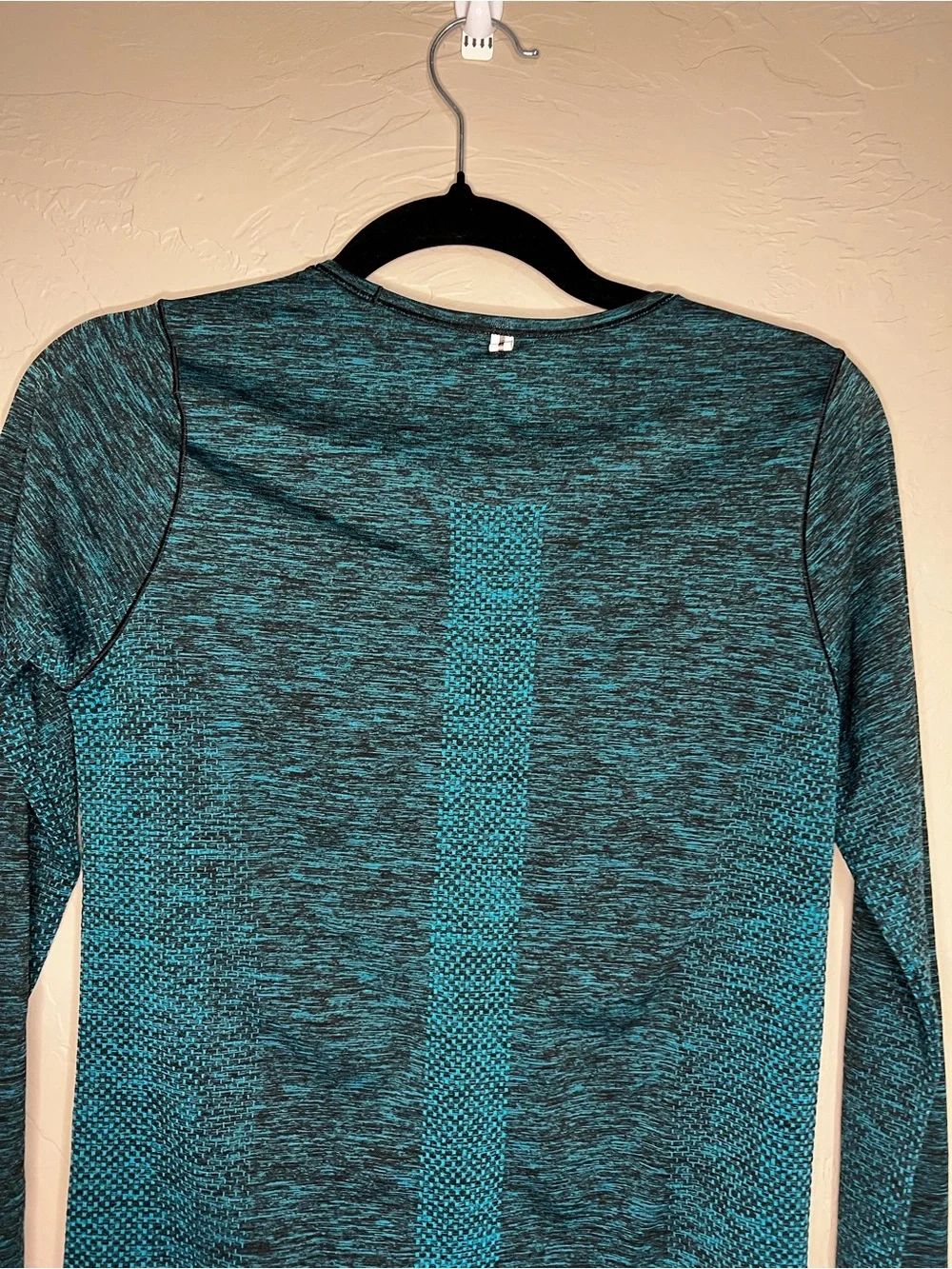 Nike Dri Fit Knit Long Sleeve Running Athletic‎ Teal Heathered Performance Top